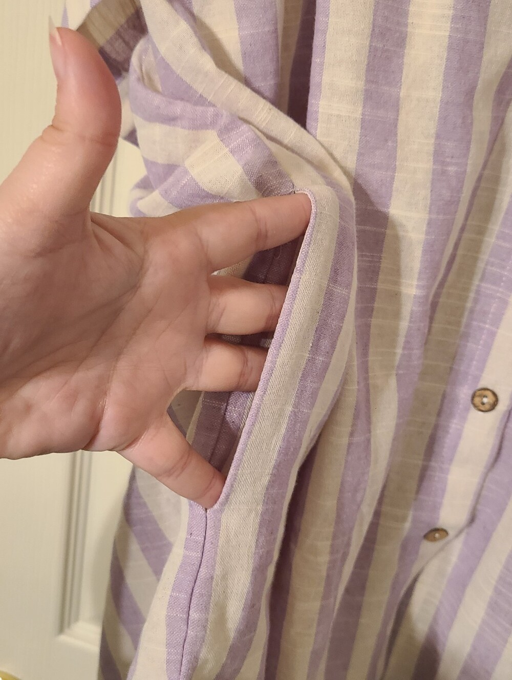Women’s J.nna Lavender & White Striped Short-Sleeve Shirt 2xl - Picture 4 of 6